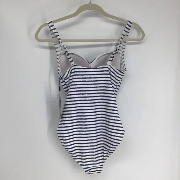 Nip Tuck Women’s Twist Front Striped One Piece Swimsuit NWT Summer Beach Size 6 - Picture 3 of 12
